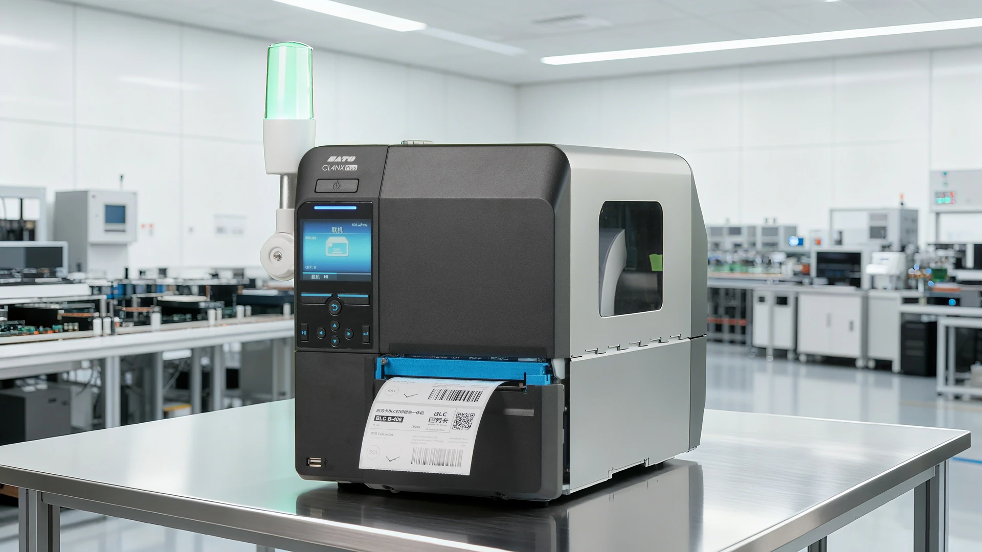 SATO CL4NX Plus printer with BLC B406 inline label inspection installed